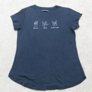 Abercrombie & Fitch Womens Crew Neck T Shirt Top Short Sleeve Navy Blue Size M