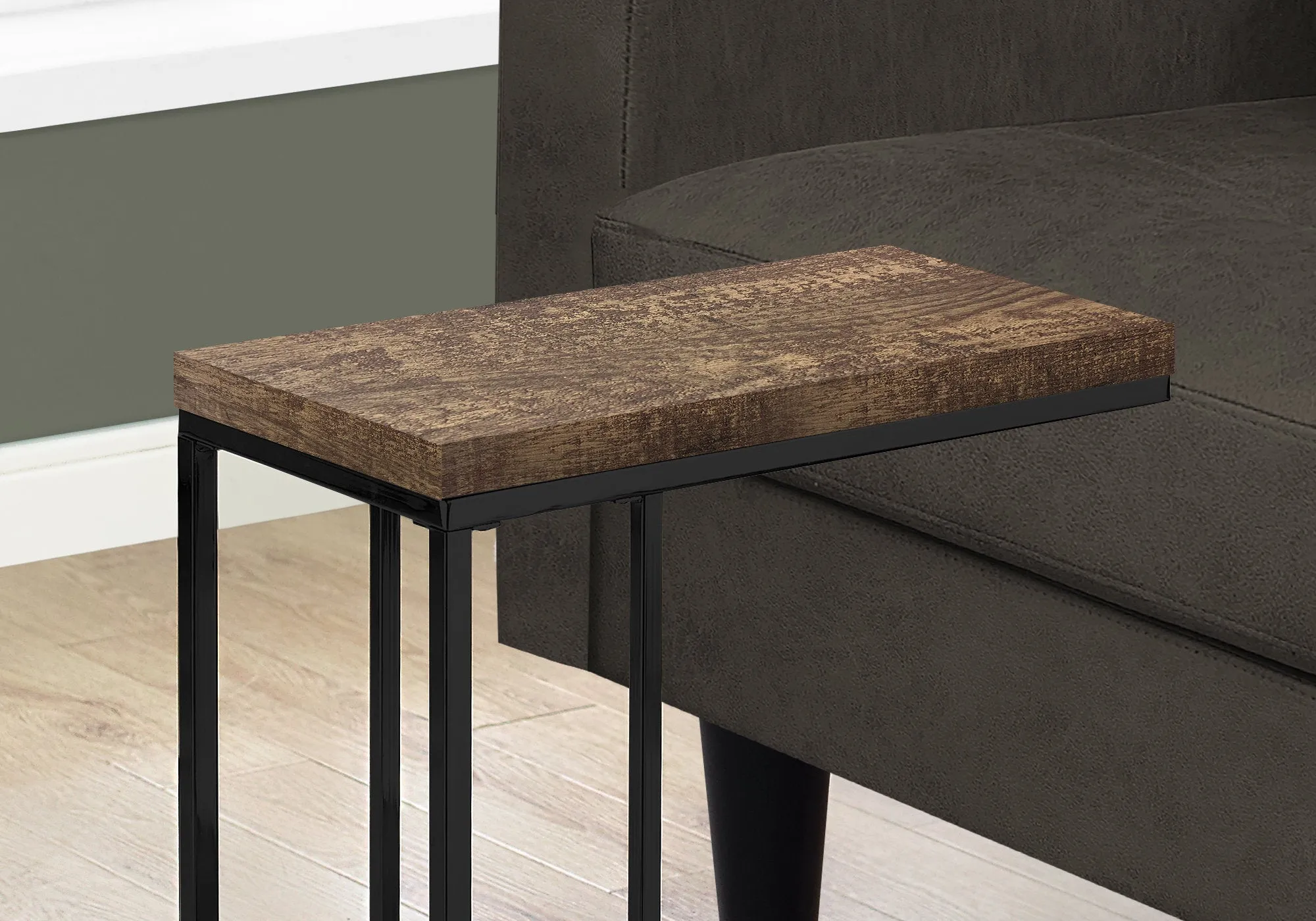Accent Table - Brown Reclaimed Wood-Look / Black Metal