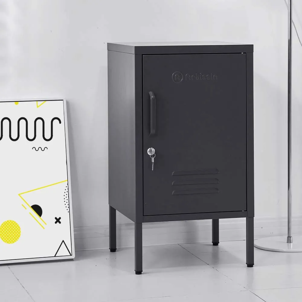 Adjustable Metal Bedside Table with Storage - ArtissIn