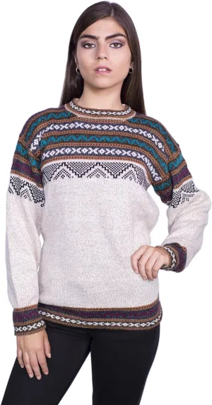 Alpaca Wool Sweater Women | Alpaca Wool Cardigan Women | Warm & Soft Alpaca Sweaters Women | Alpaka Fair Isle Sweater