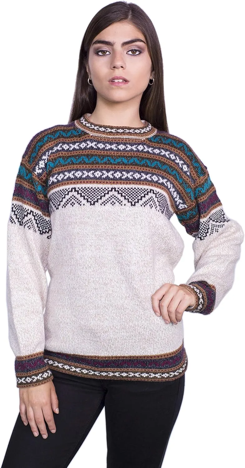 Alpaca Wool Sweater Women | Alpaca Wool Cardigan Women | Warm & Soft Alpaca Sweaters Women | Alpaka Fair Isle Sweater