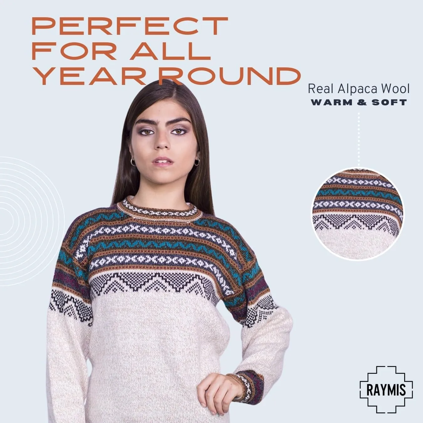 Alpaca Wool Sweater Women | Alpaca Wool Cardigan Women | Warm & Soft Alpaca Sweaters Women | Alpaka Fair Isle Sweater