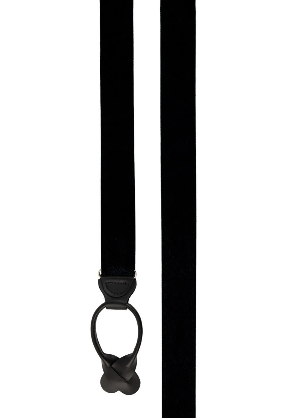 Black Grosgrain Solid Loop Suspenders