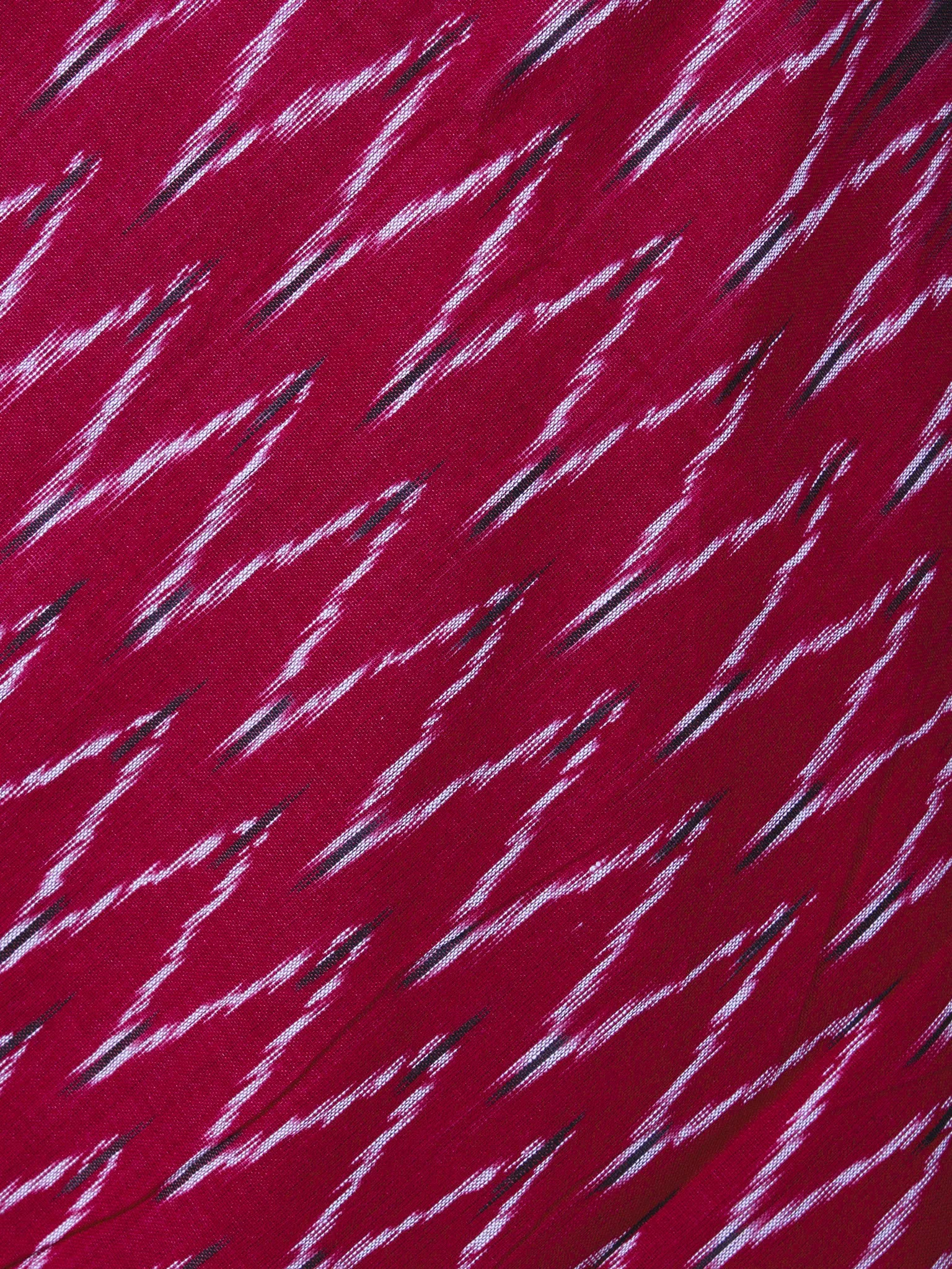 Black Red White Ikat Handwoven Cotton Suit Fabric Set of 3 - S1002001