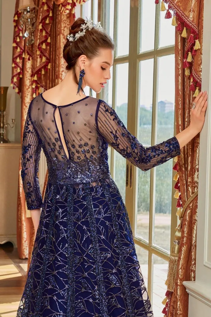 Blue Color Embroidered Lehenga & Pant Style Anarkali Suit