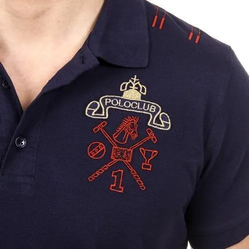 Blue M Ufford & Suffolk Polo Club Mens Polo Short Sleeves US008 NAVY BLUE
