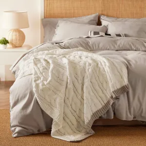 Cable Chenille Chunky Knit Throw Blanket