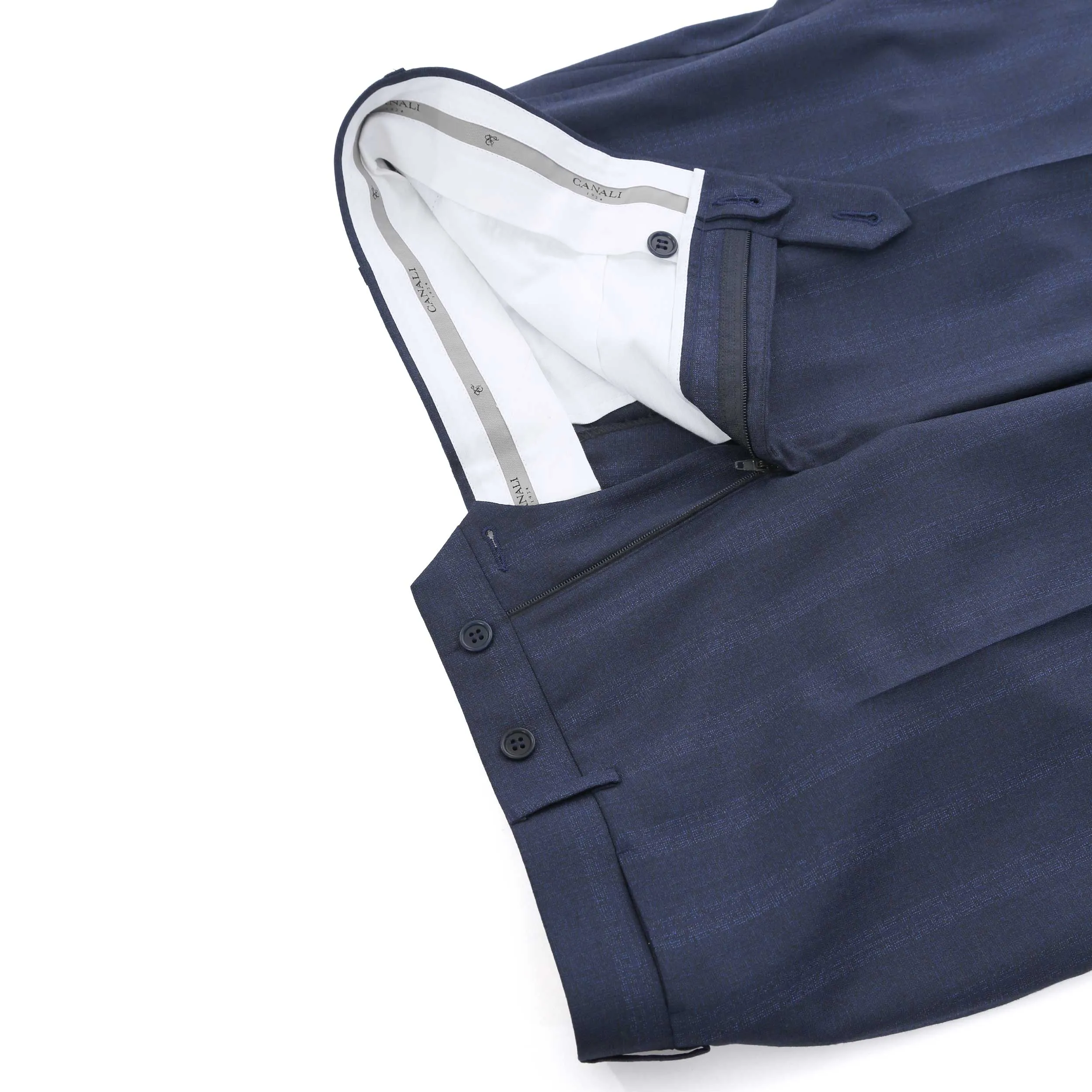 Canali Peak Lapel Milano Suit in Navy Blue