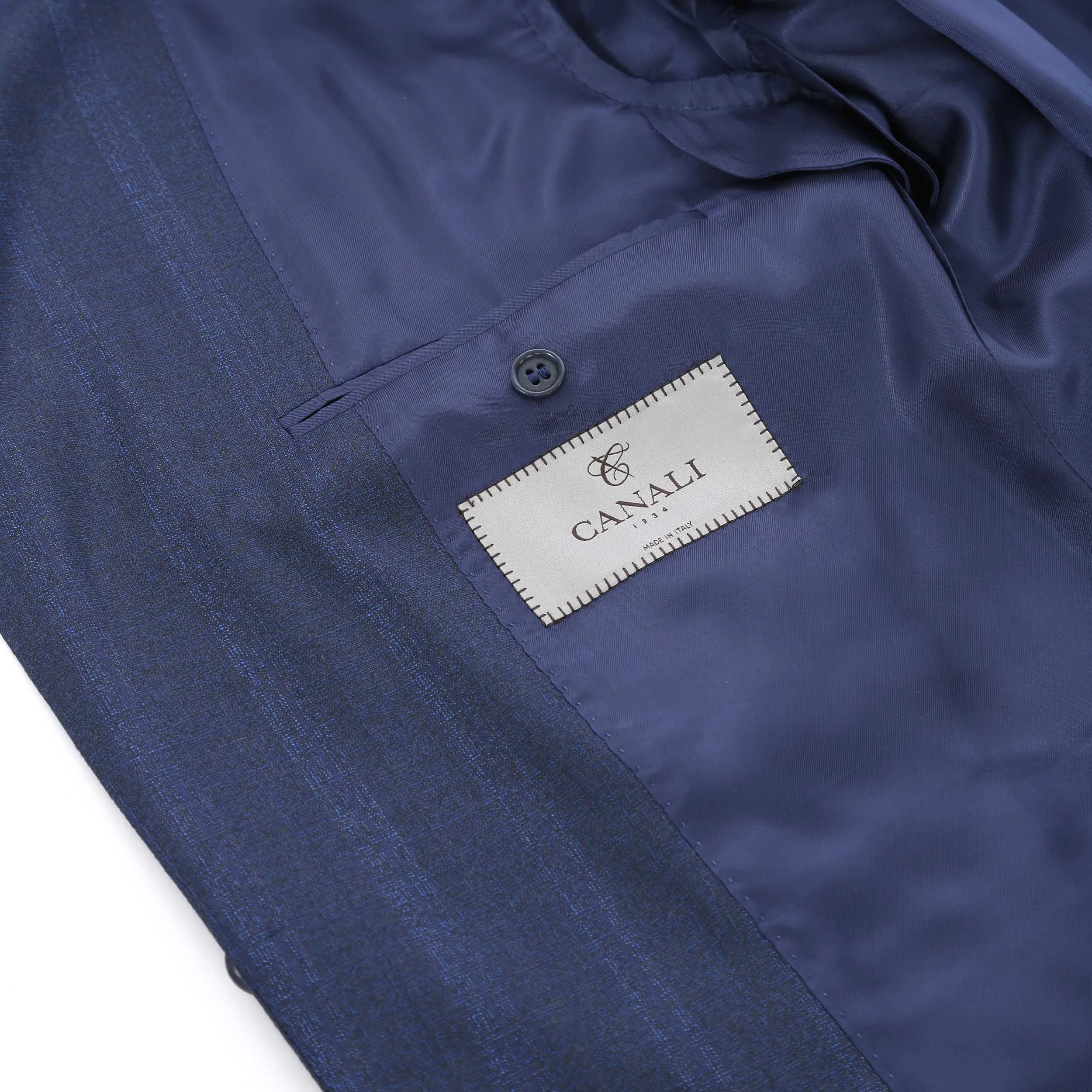 Canali Peak Lapel Milano Suit in Navy Blue