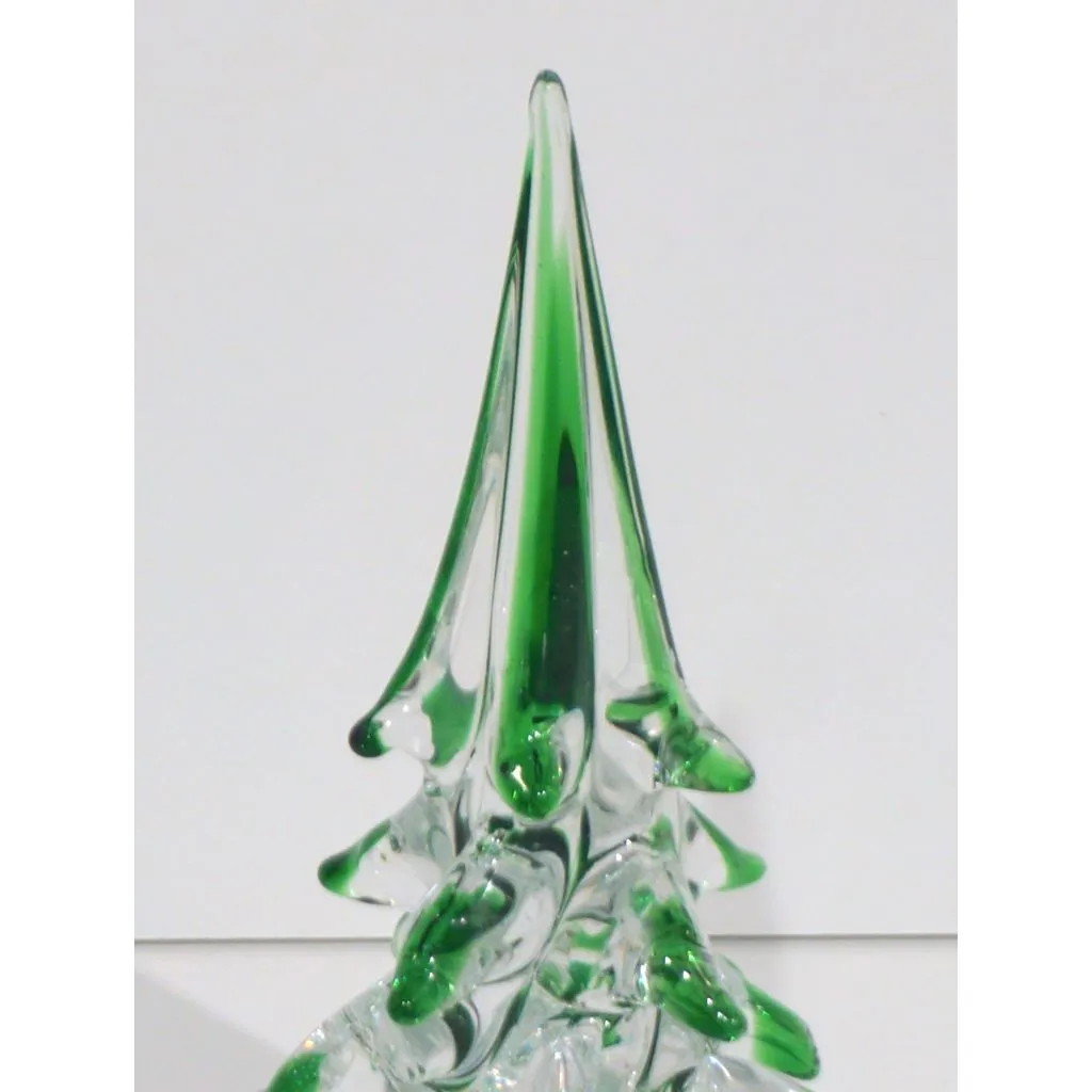 Cenedese 1980 Italian Modern Forest Green Spike Murano Glass Tree Sculpture