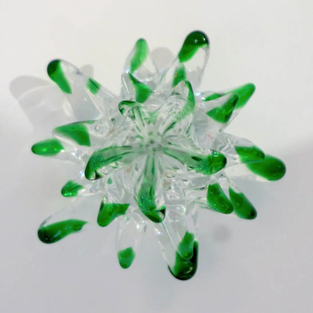 Cenedese 1980 Italian Modern Forest Green Spike Murano Glass Tree Sculpture