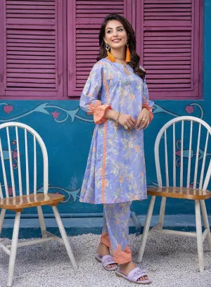 Charizma Nazneen Blue Printed Lawn Pakistani Suits