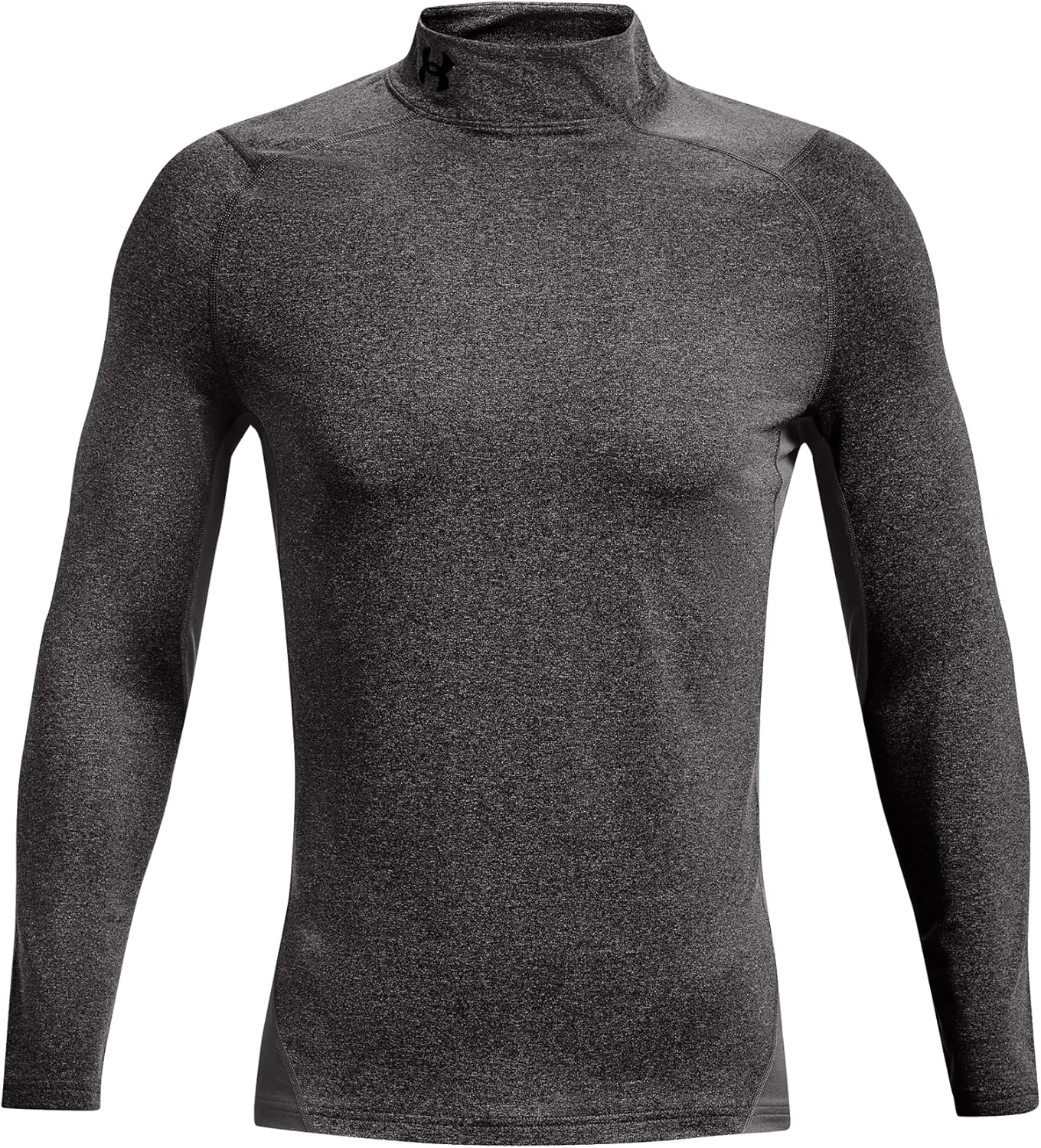 Coldgear Armour Fitted Mock Top - Men's, Charcoal Light Heather/Black, XS