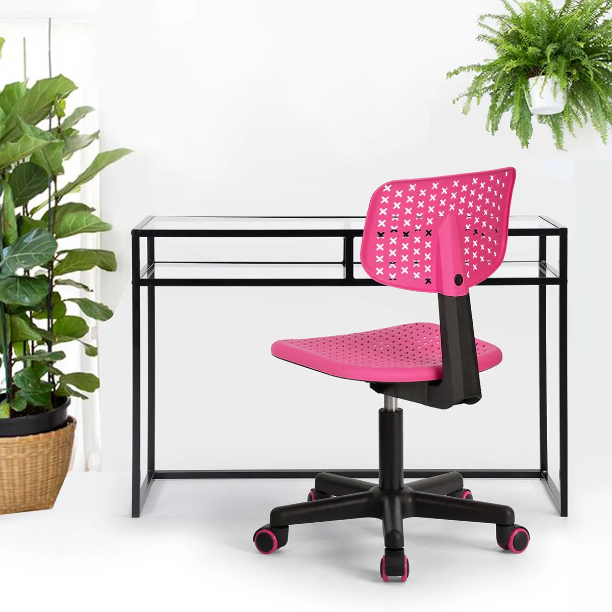 Coloured office chair on castors with adjustable height - IWC