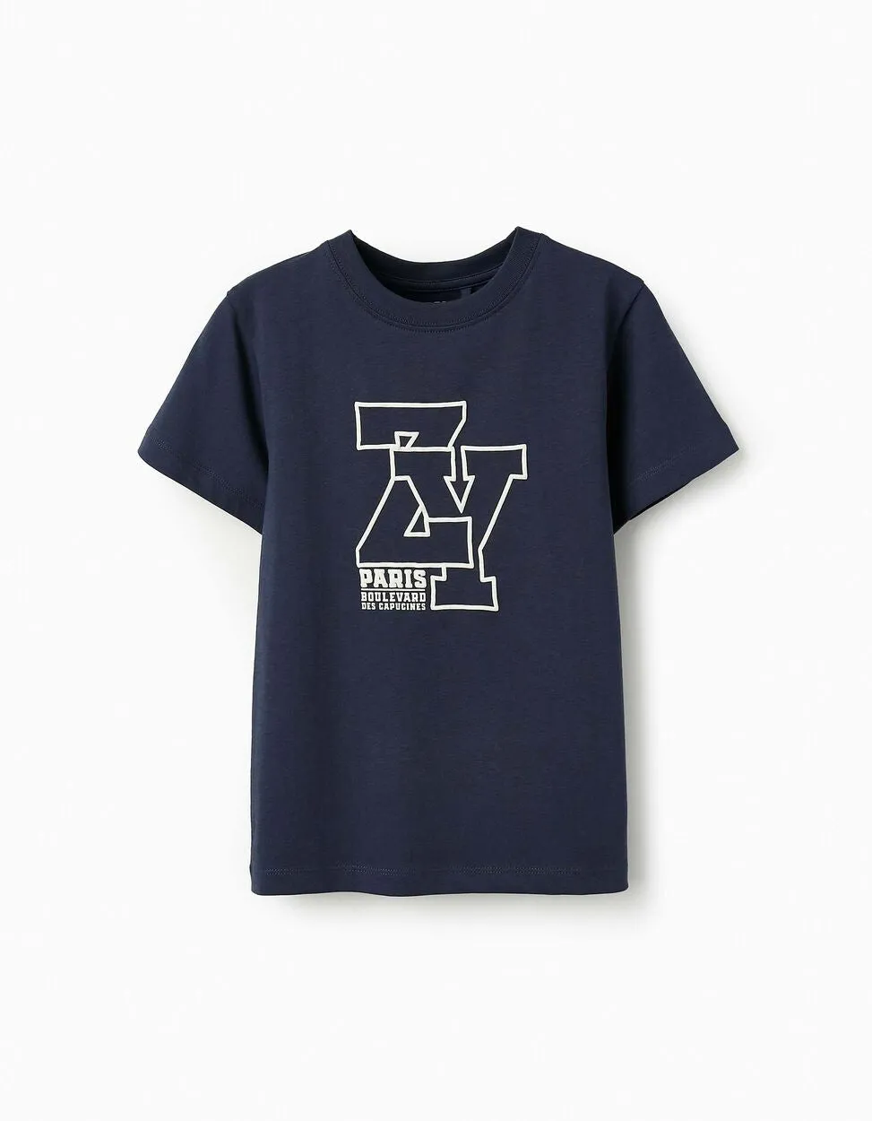 Cotton T-shirt for Boys 'ZY Paris', Dark Blue