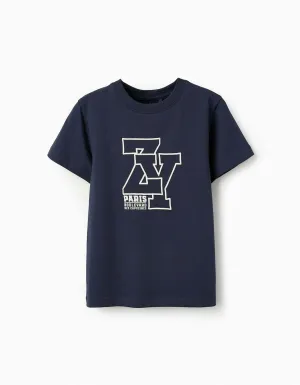 Cotton T-shirt for Boys 'ZY Paris', Dark Blue