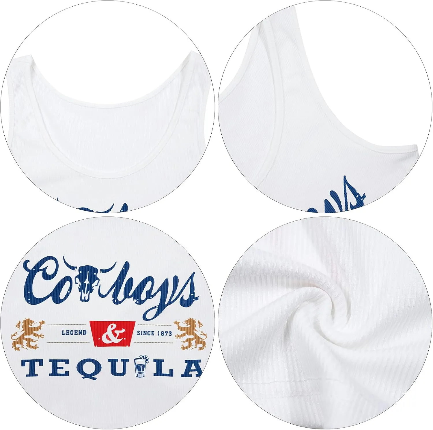 Country Concert Outfits for Women Cowgirl Tank Tops Western Cowboy Crop Tops Summer Cami Sleeveless Shirt