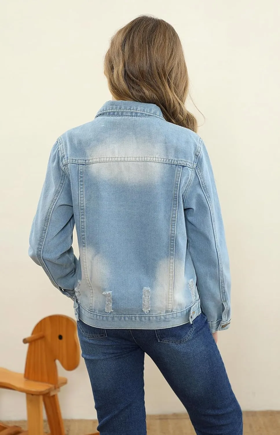 Cromoncent 2 Pieces Kids Classic Denim Jacket for Boys Girls