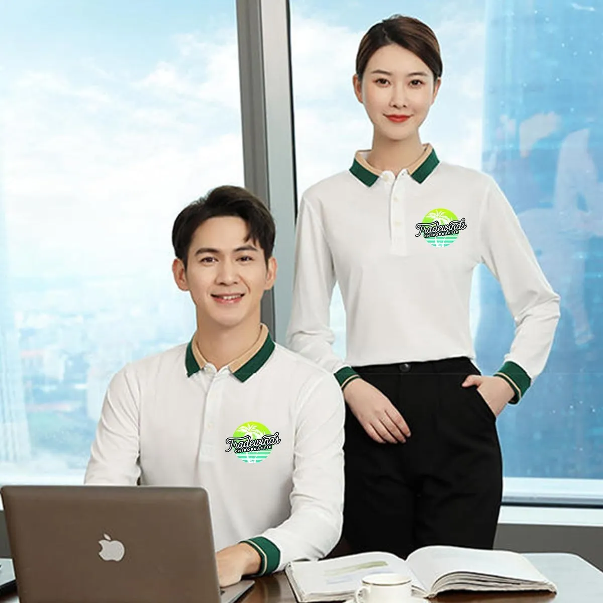 Custom Polo Shirts Design Your Own Customized Long Sleeve Polo Shirt with Logo/Text/Image(Black, XL)