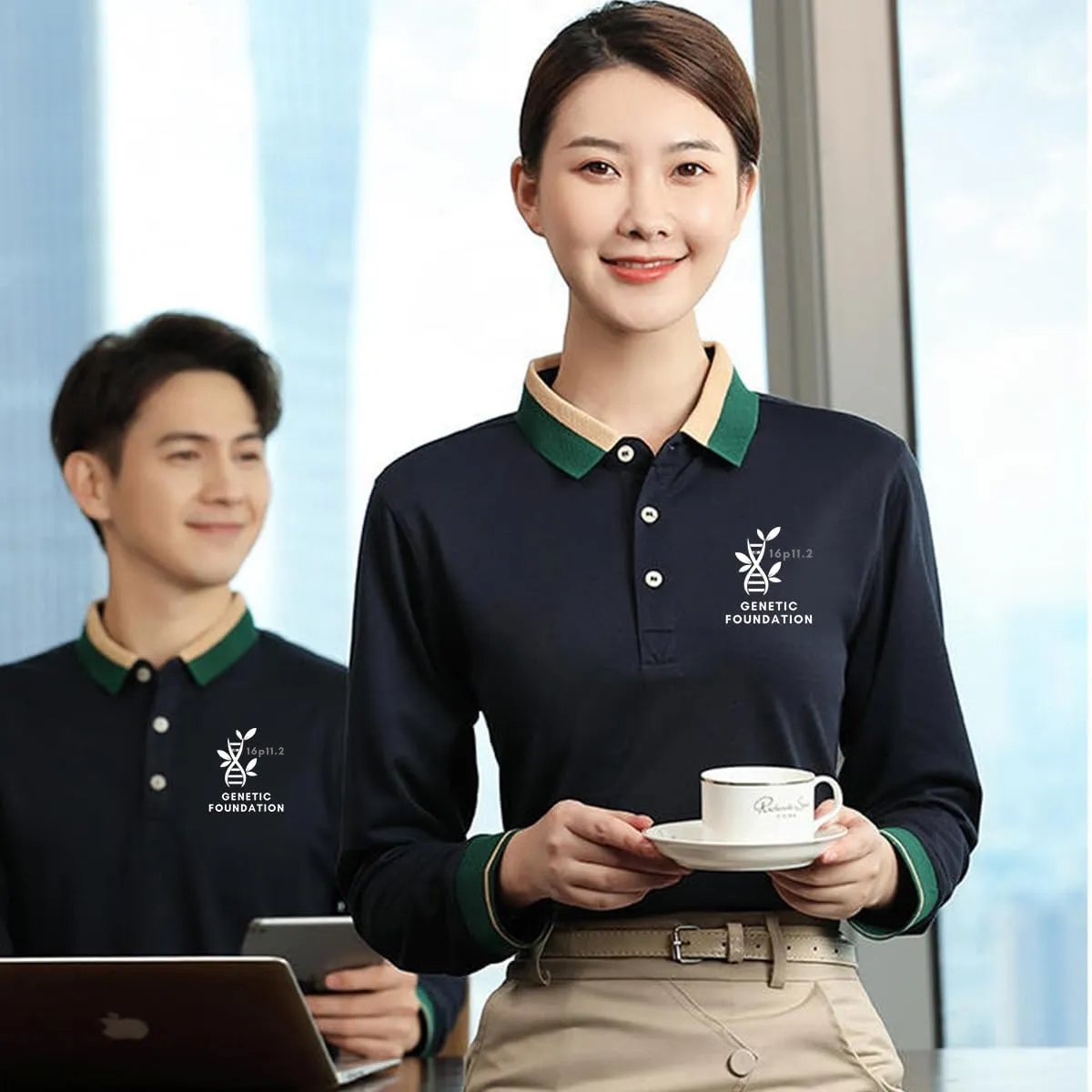 Custom Polo Shirts Design Your Own Customized Long Sleeve Polo Shirt with Logo/Text/Image(Black, XL)