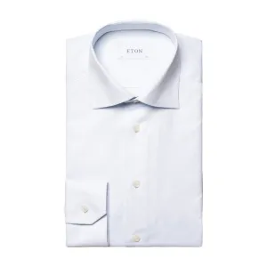 ETON Pin Dot Single Cuff Contemporary Fit Signature Twill Shirt LIGHT BLUE