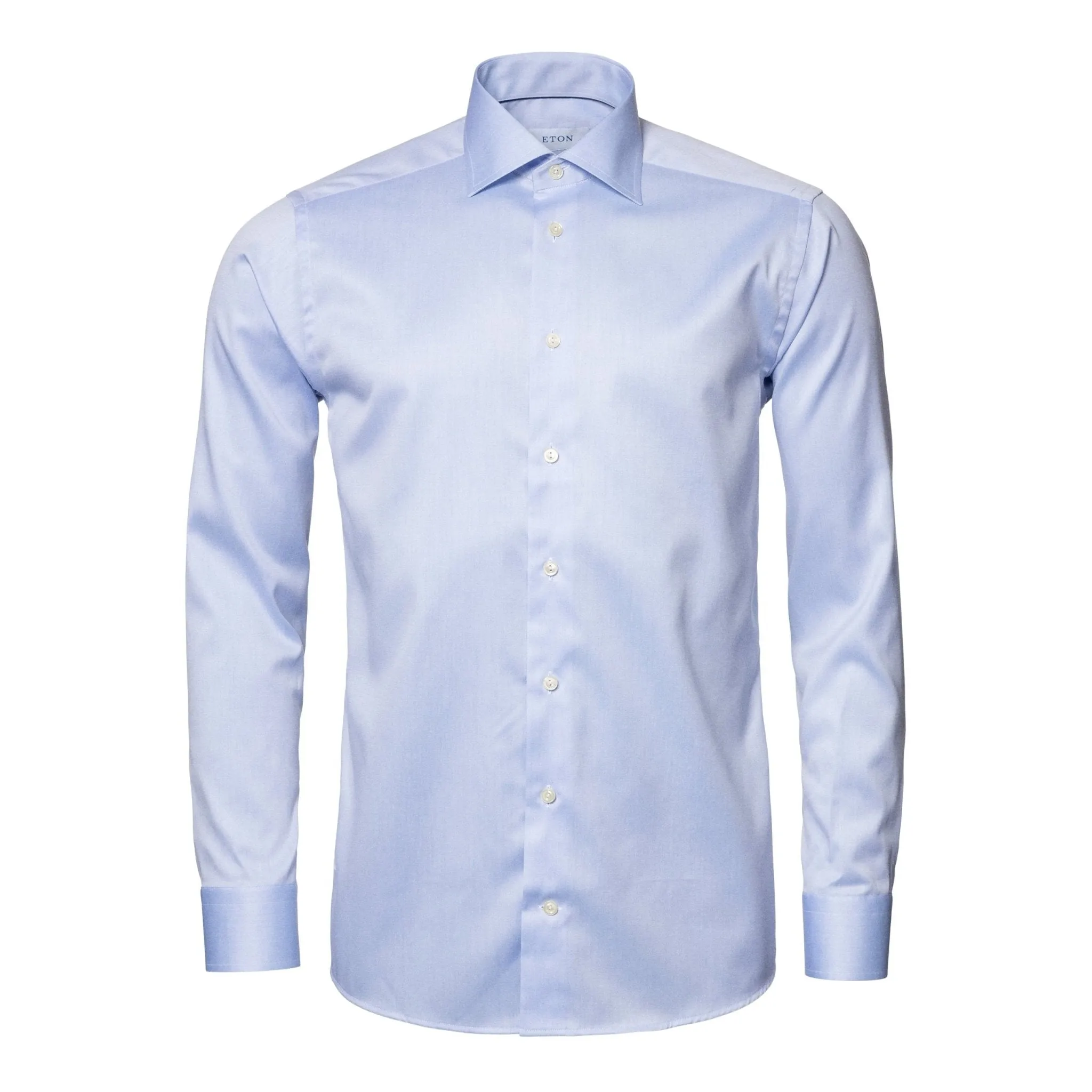 ETON Plain Twill Tail Single Cuff Shirt SKY