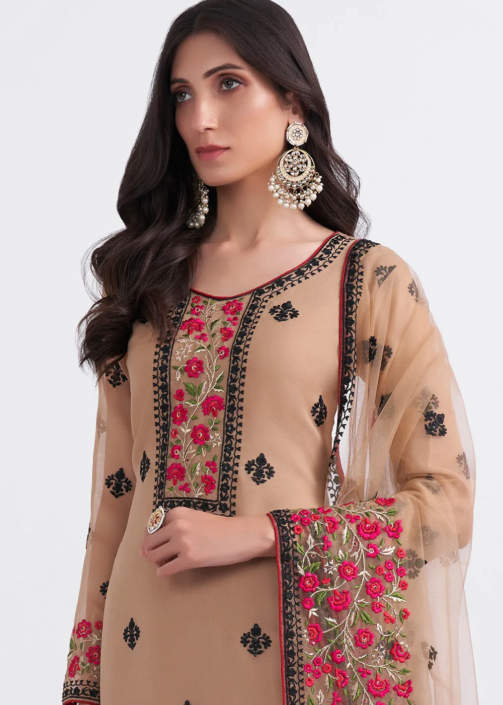 Fancy Heavenly Beige Eid Festive Salwar Suit