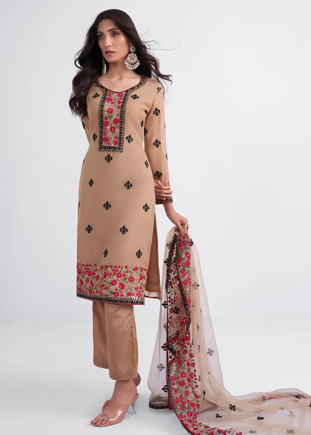 Fancy Heavenly Beige Eid Festive Salwar Suit