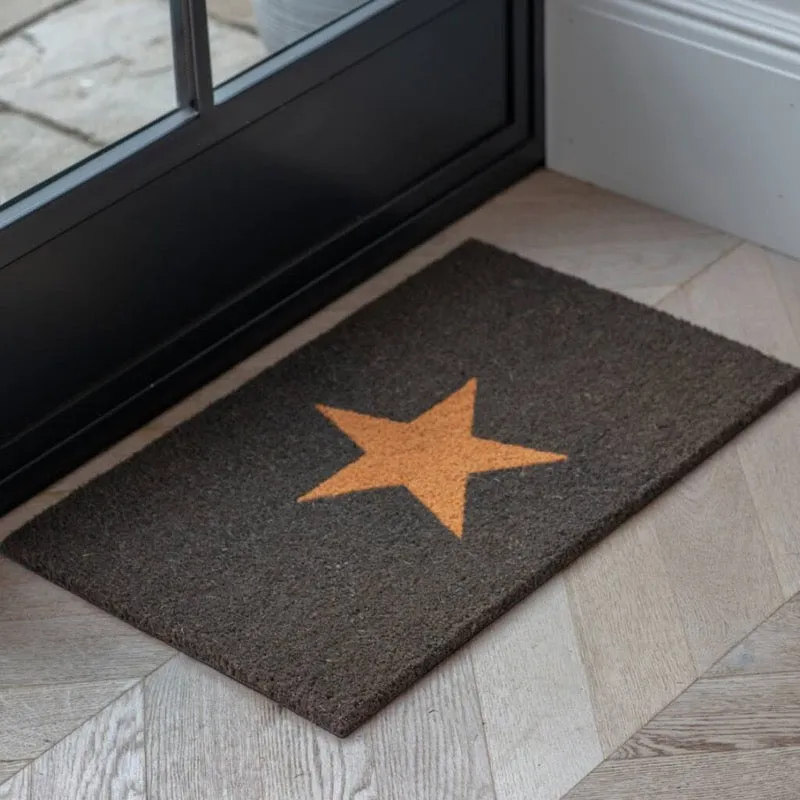 Garden Trading Star Coir Charcoal Doormat