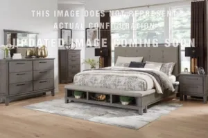 Hallanden Queen Panel Bed with Storage with Mirrored Dresser, Chest and Nightstand
