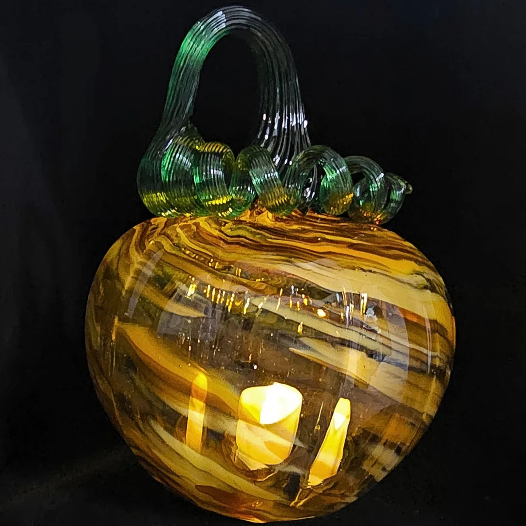 Handcrafted Illuminated Glass Pumpkin