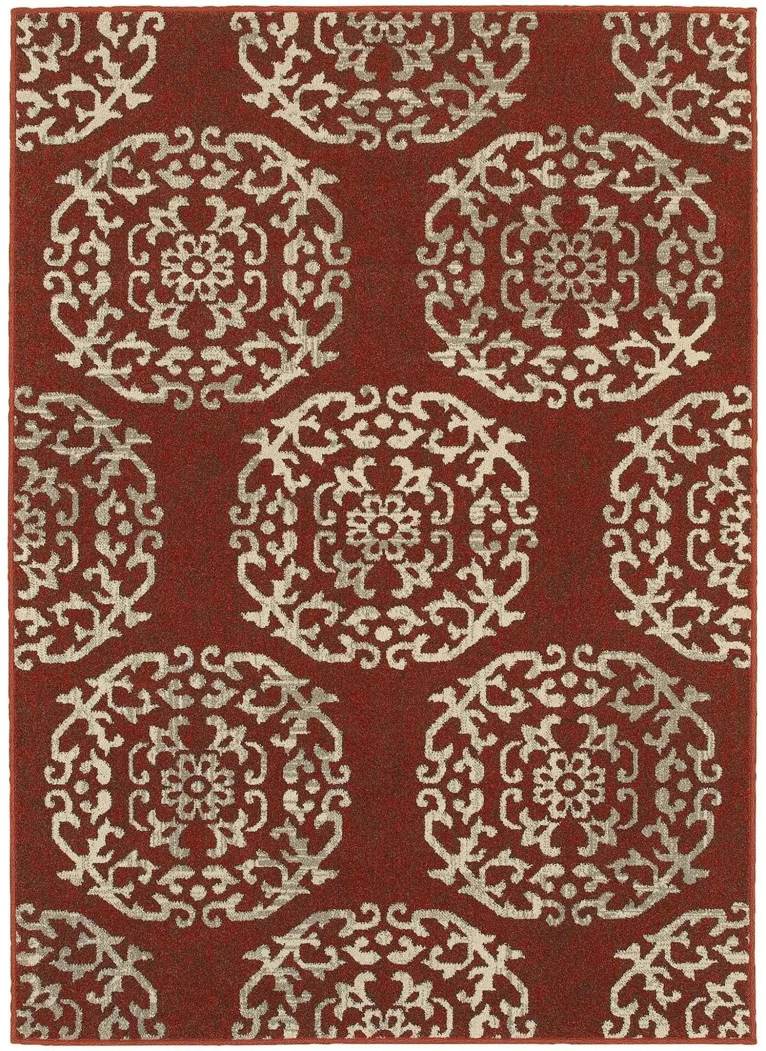 Highlands 6672B Red/ Beige Rug