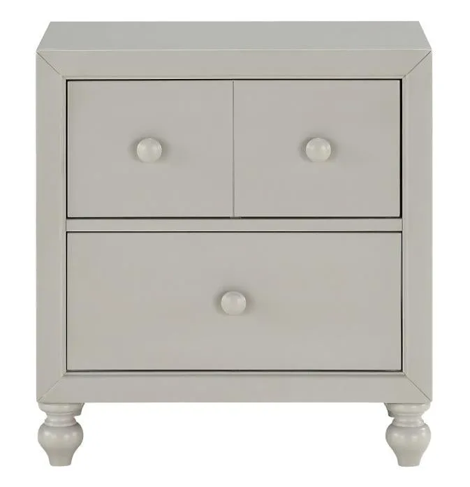 Homelegance Wellsummer 2 Drawer Nightstand in Gray 1803GY-4