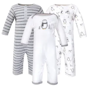 Hudson Baby Cotton Coveralls, Gray Penguin
