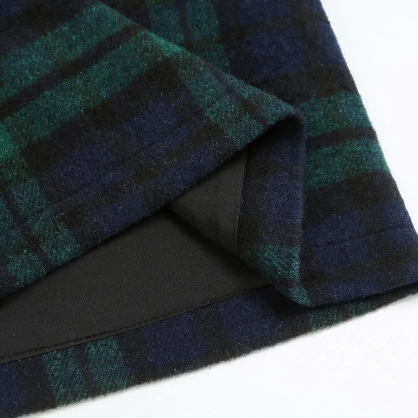 IDEALSANXUN Womens Wool Plaid Mini Skirt Fall Winter High Elastic Waist Short Pencil Skirt