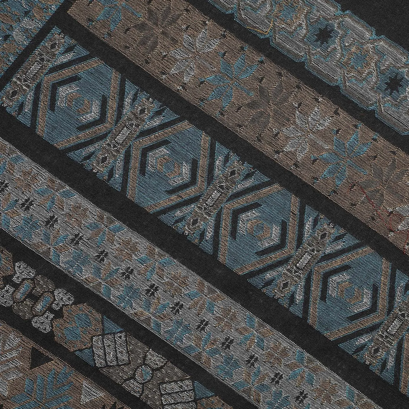 Jay Black Wool Metallic Jacquard Muffler