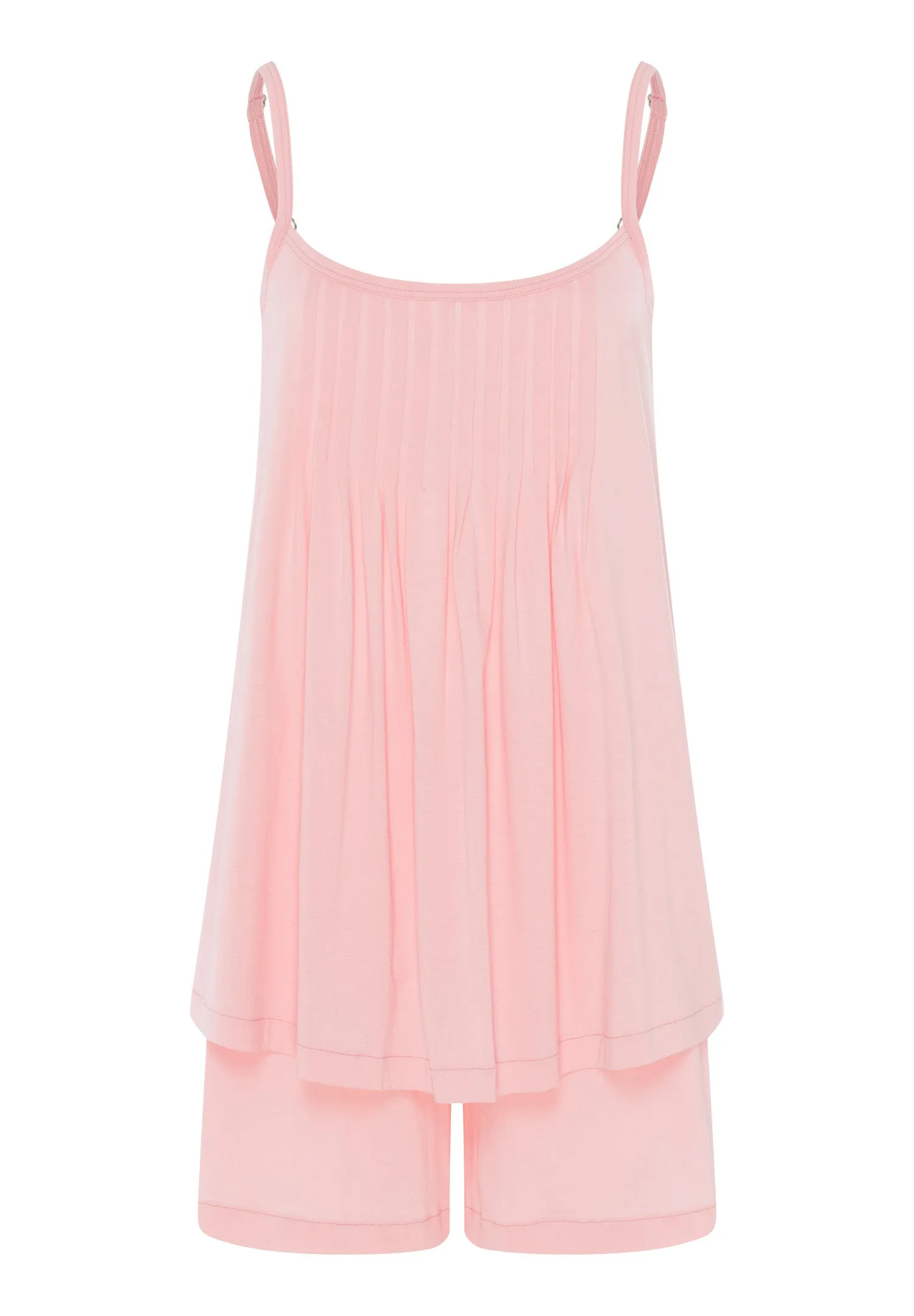 Juliet Spaghetti Strap Pleated Pajama Set | Coral Pink 77705-2349