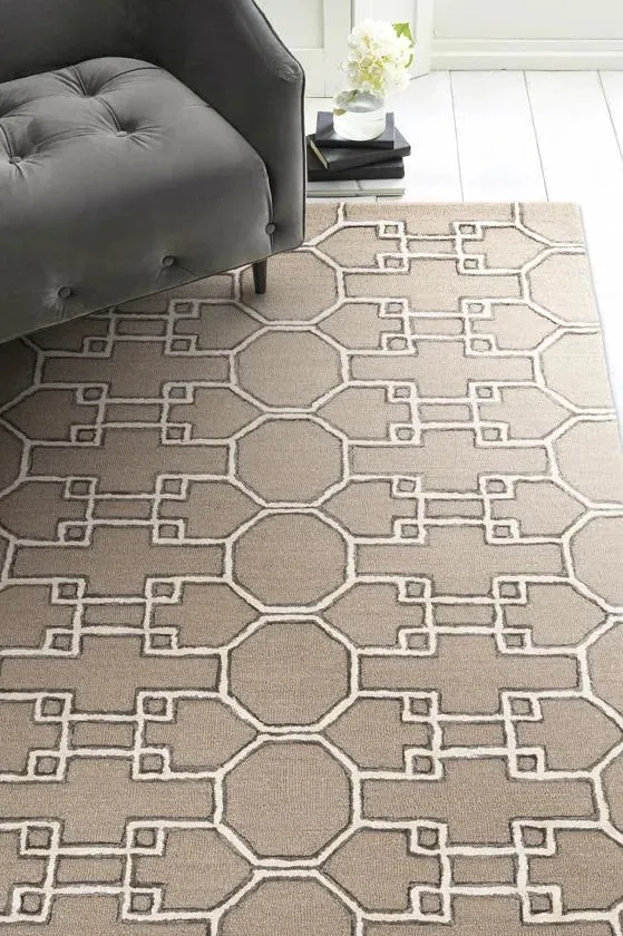 Libby Langdon Upton 4305 Mocha/Ink Asian Trellis Area Rug