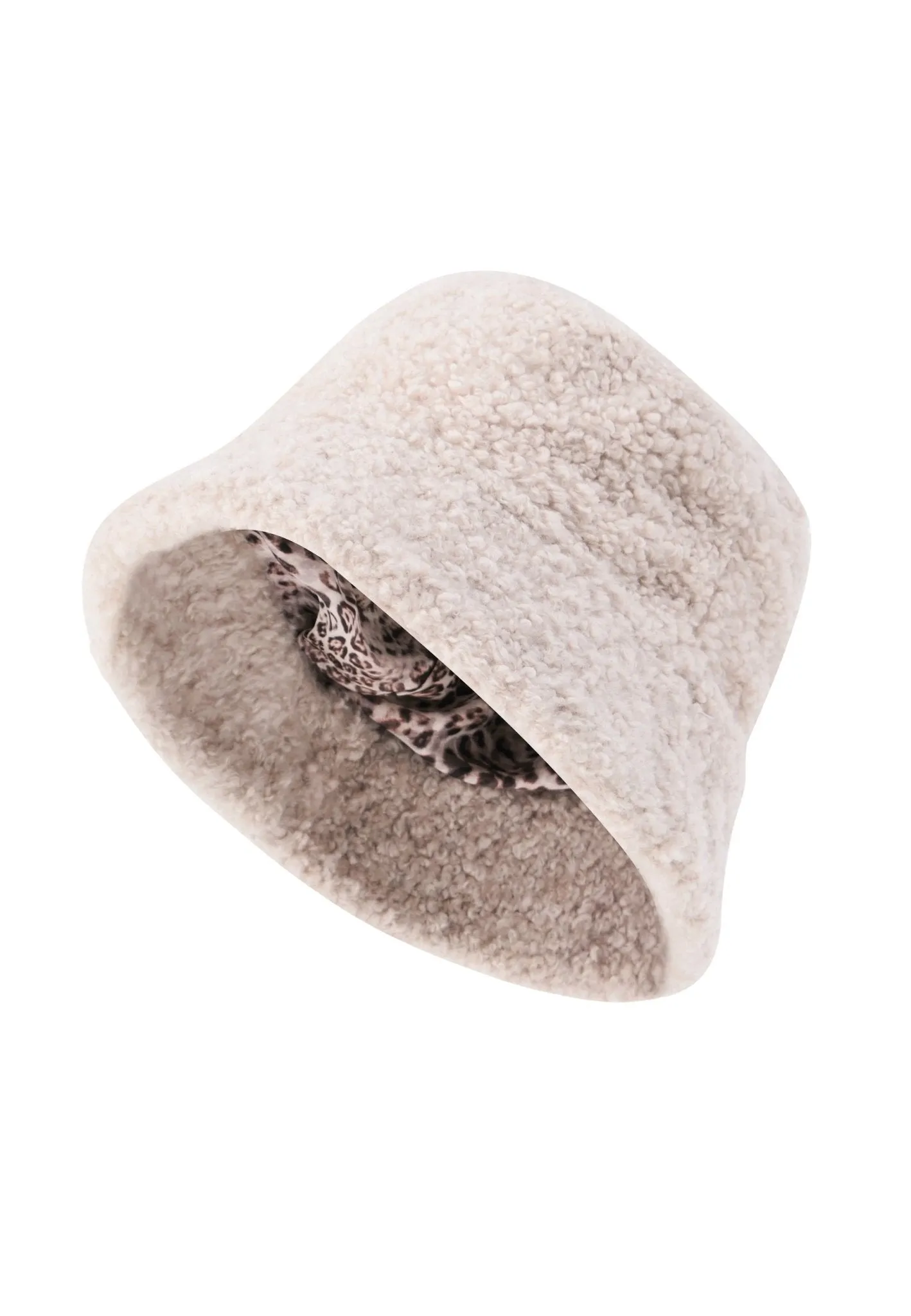 London Women Shearling Bucket Hat - Beige