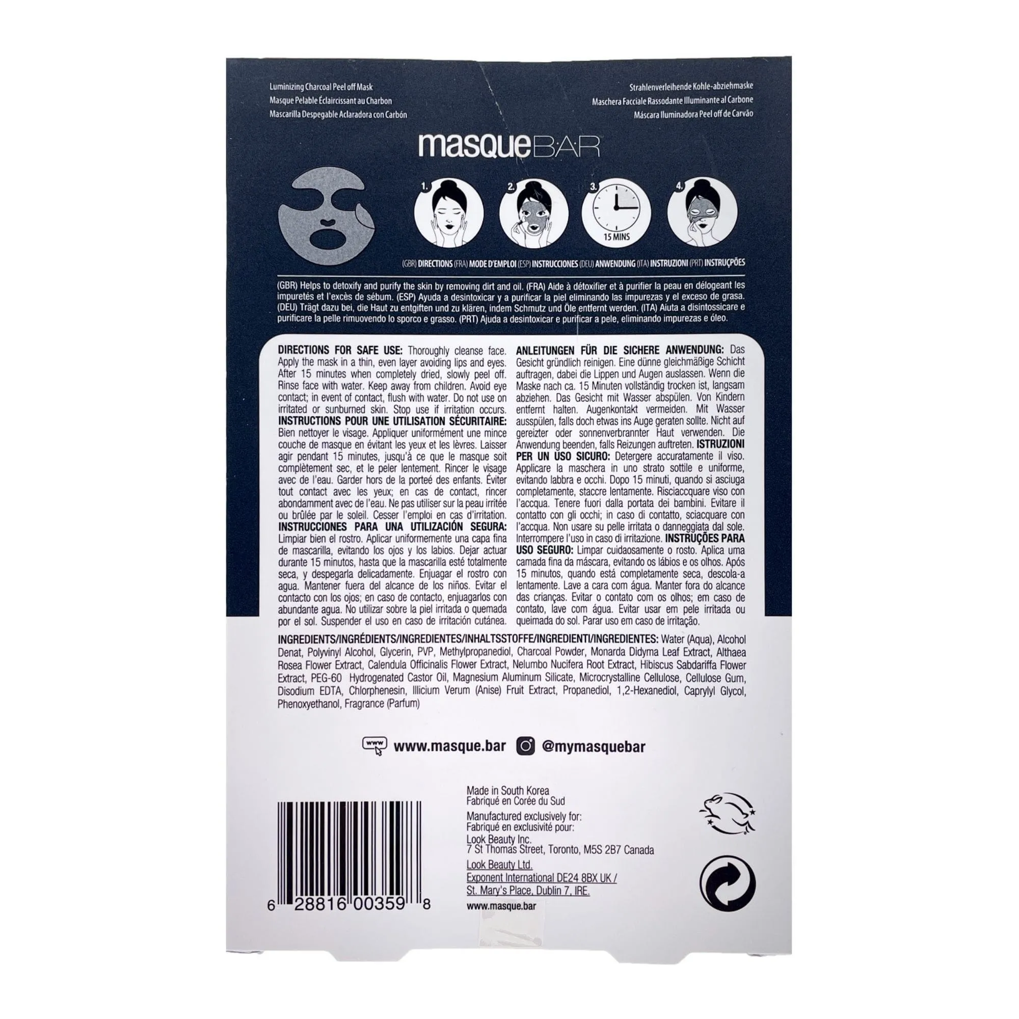 Luminizing Charcoal Peel Off Mask (3 Masks/Box)