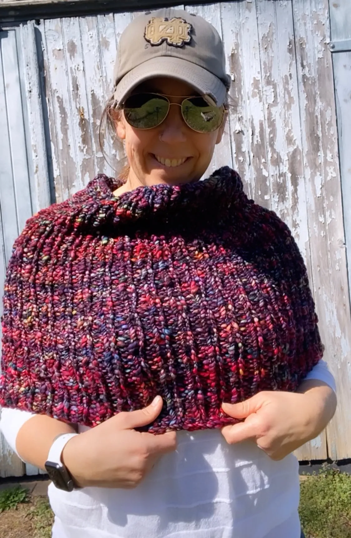 Luxury hand knit 100% merino wool stylish shrug cowl accessory spring fall winter designer