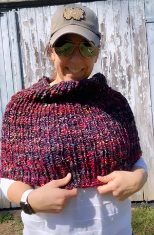 Luxury hand knit 100% merino wool stylish shrug cowl accessory spring fall winter designer