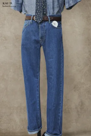M6 Straight Fit Jeans - Medium Indigo - 32, 34, 35