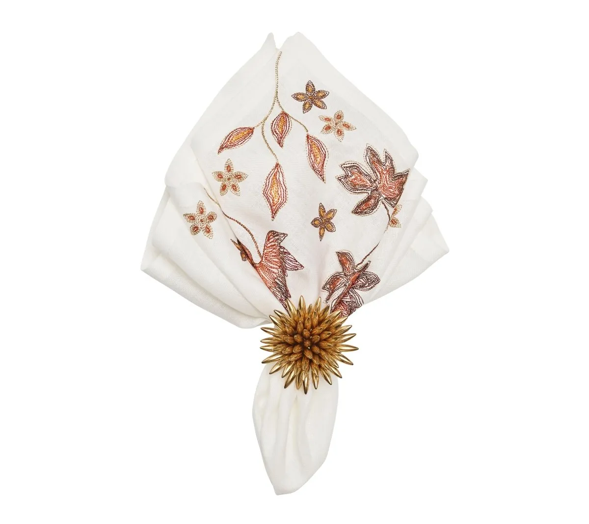 Maple Hues Napkin in White & Multi Set of 4 by Kim Seybert