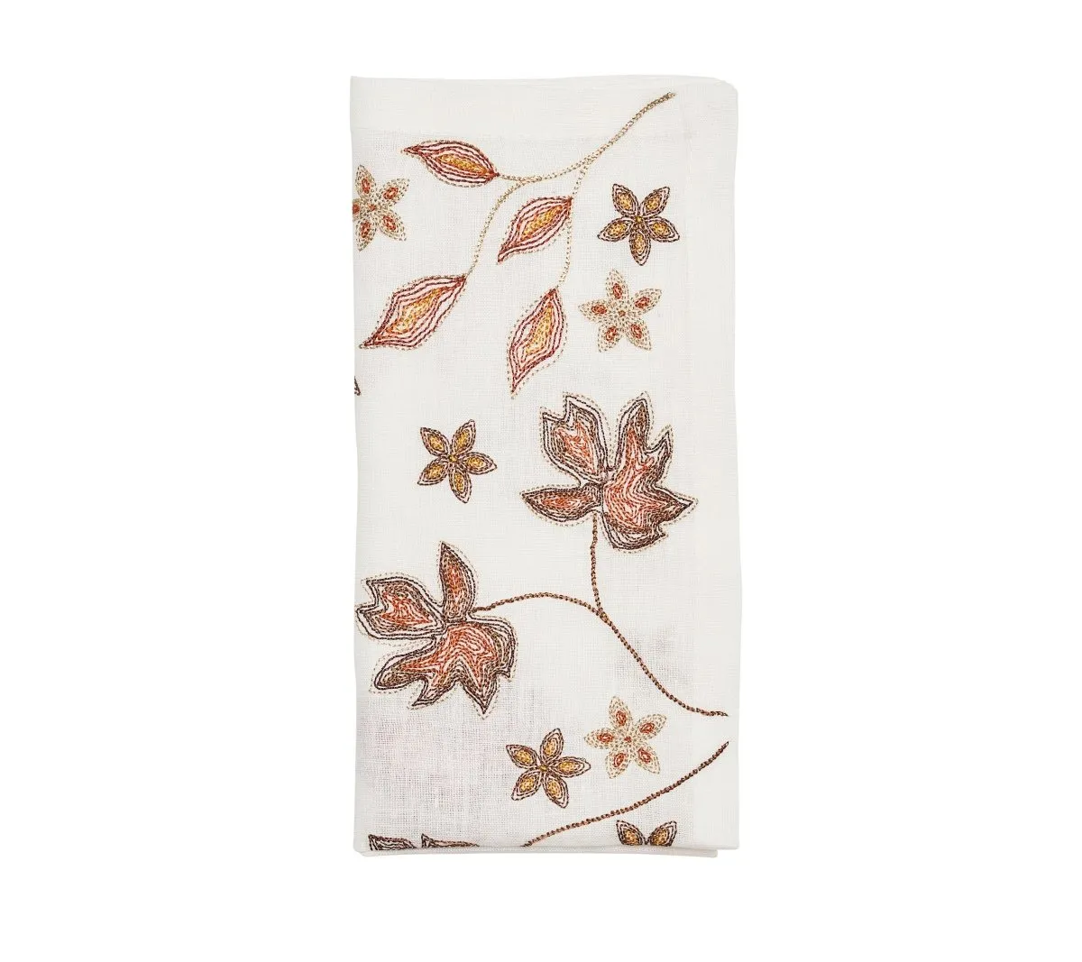 Maple Hues Napkin in White & Multi Set of 4 by Kim Seybert