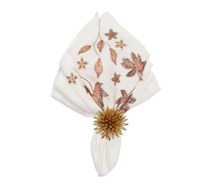 Maple Hues Napkin in White & Multi Set of 4 by Kim Seybert
