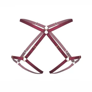Monique Morin Amphitrite Rush Thigh Harness in Red Velvet