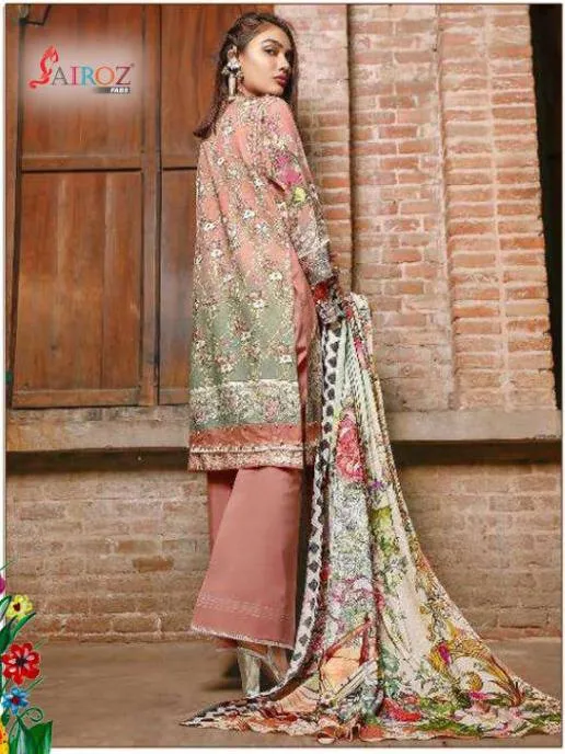Pakistani Pink Cotton Unstitched Suit Material for Women