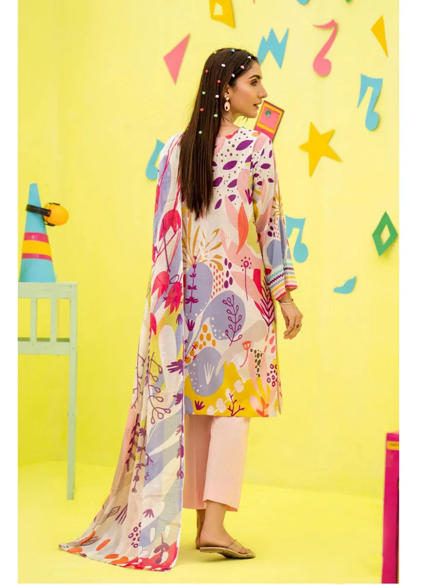 Pure Lawn Pakistani Printed Suit Material with Dupatta Popinn Pink