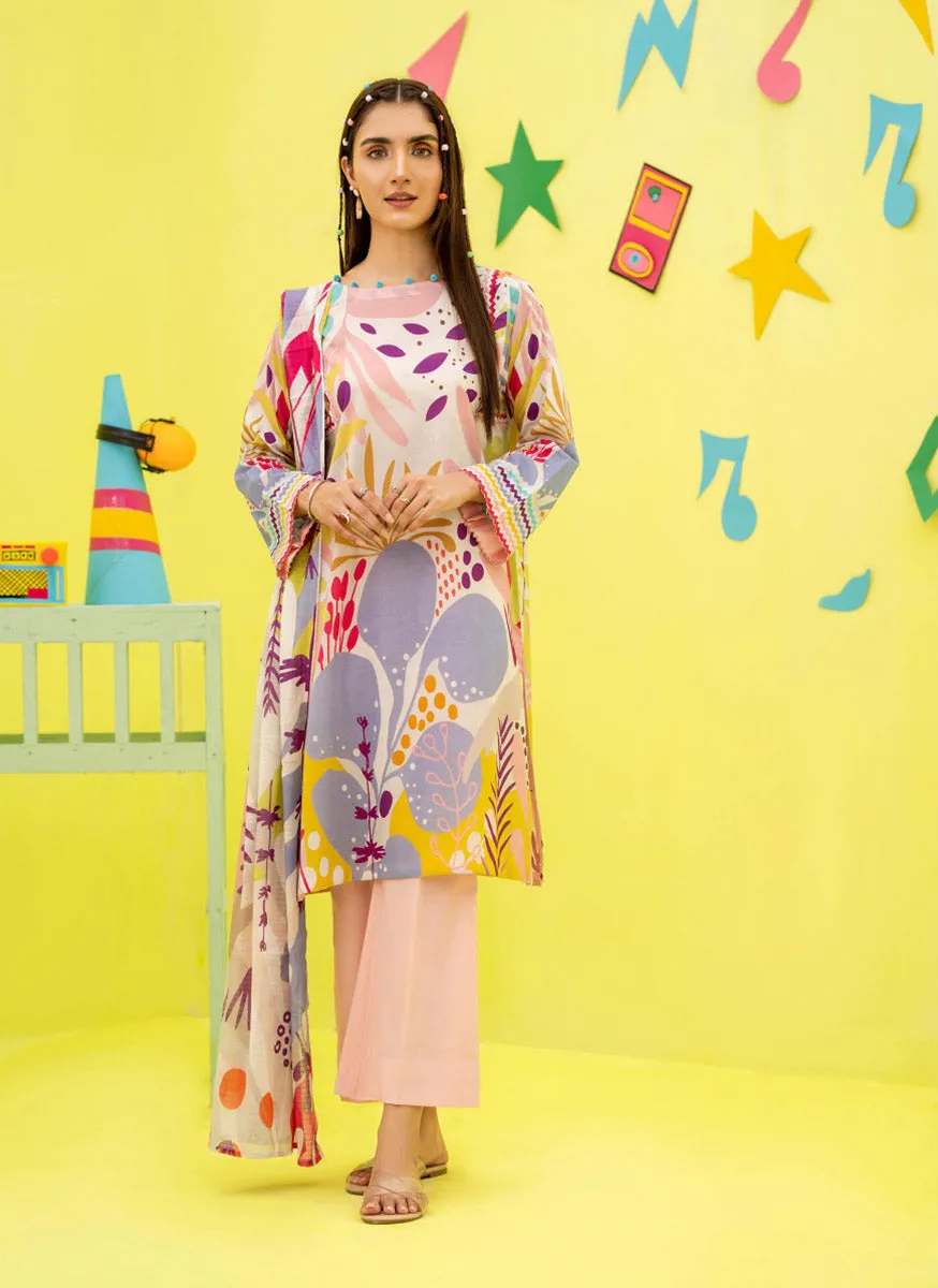 Pure Lawn Pakistani Printed Suit Material with Dupatta Popinn Pink